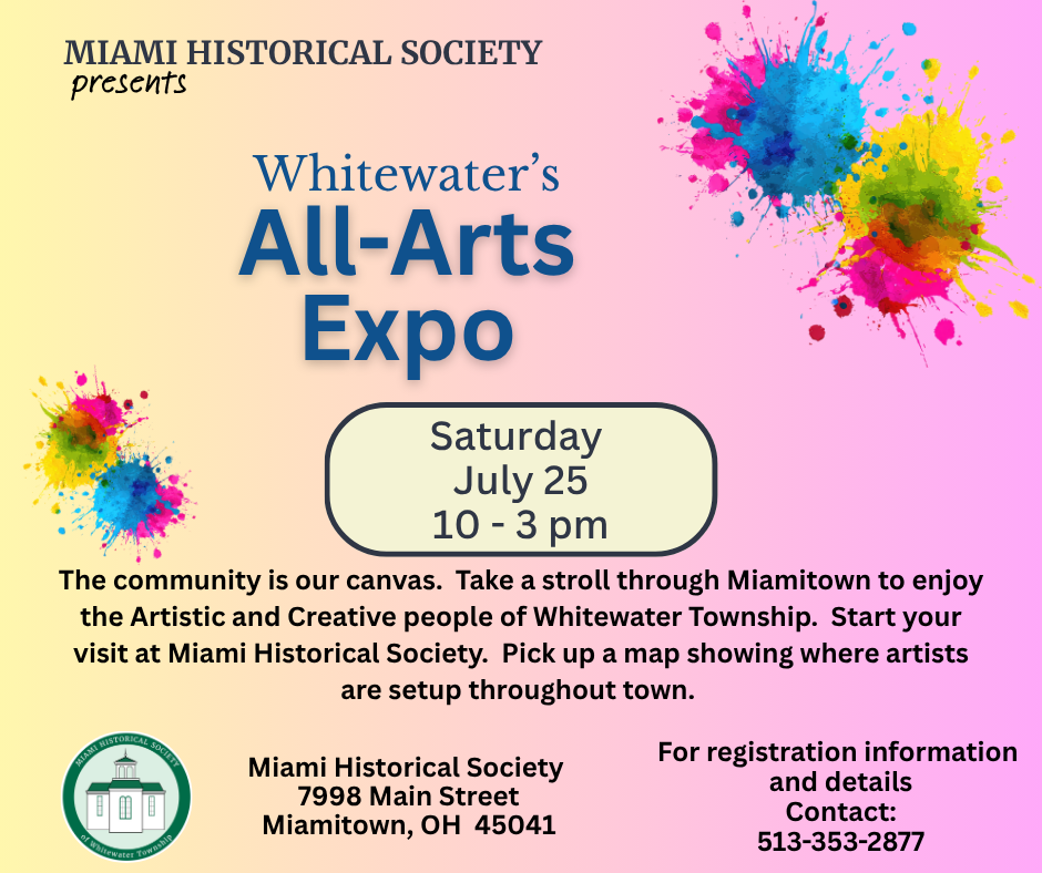 Whitewater's All-Arts Expo July 25. Art show in Miamitown.